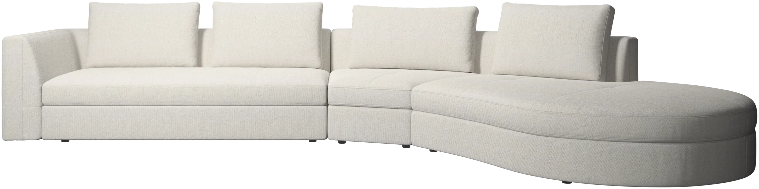 Bergamo sofa with round lounging unit,右